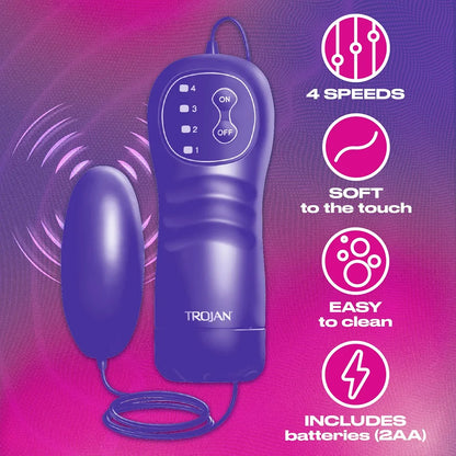 Trojan Vibrations Premium Vibrating Bullet Personal Massager - Discreet and Powerful