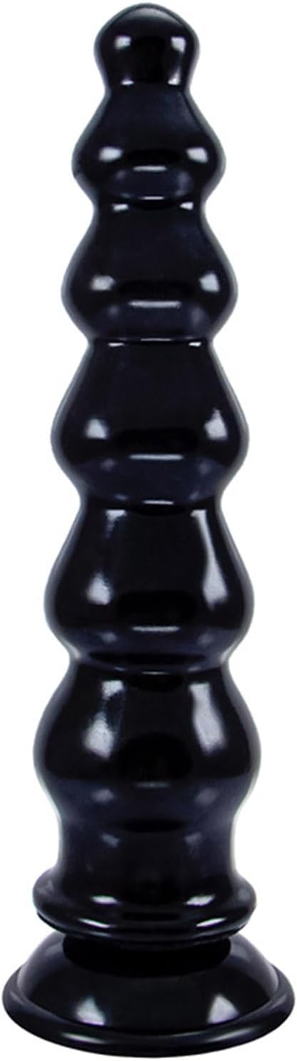 Premium 9.4-Inch Silicone Anal Beads with Suction Base and Clitoral Stimulator