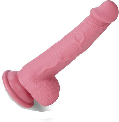 6.5 Inch Flexible Confetti Clear Silicone Dildo with Suction Cup Base for G-Spot and Prostate Stimulation