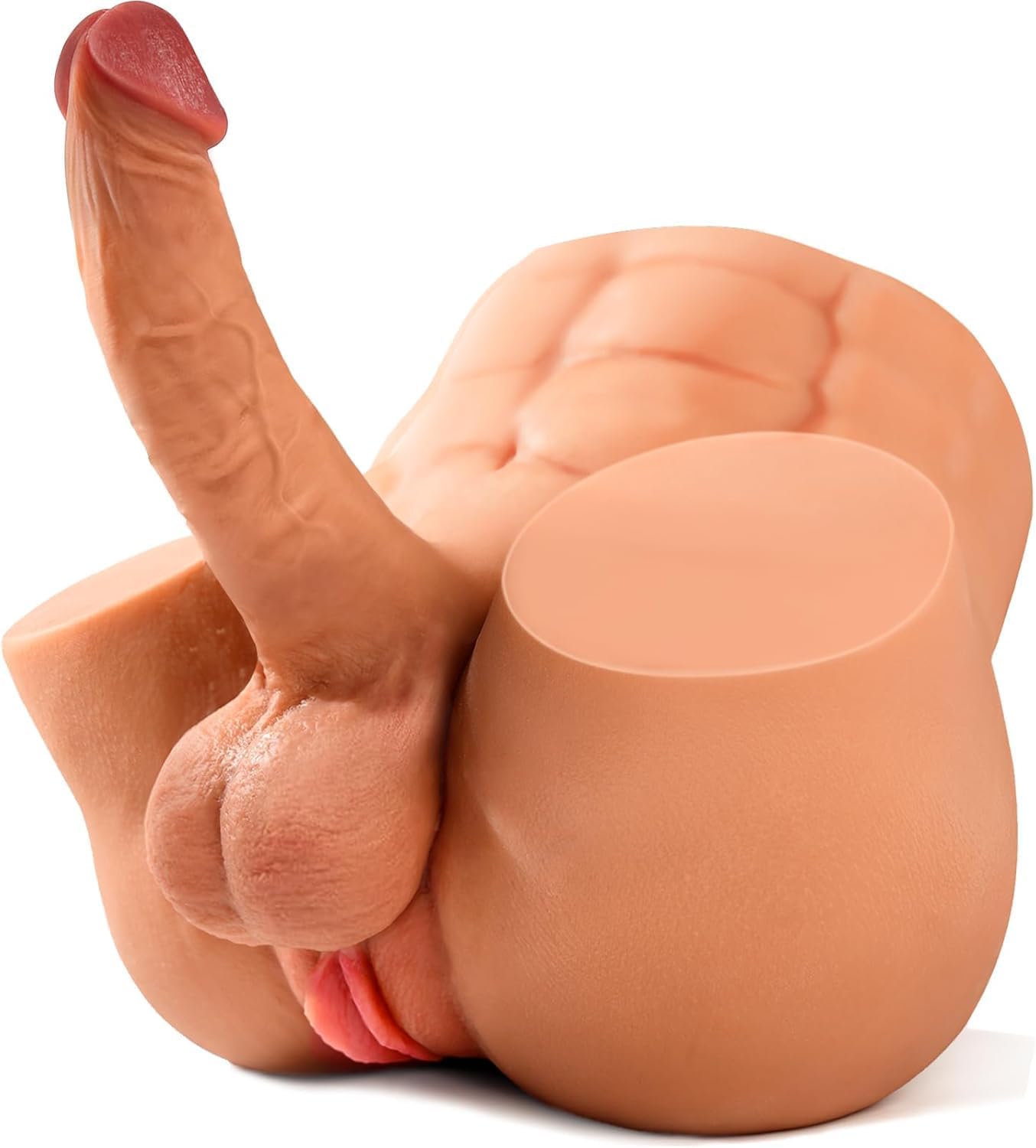 Flexible 360° Torso Transgender Sex Doll with Dual-Channel Vaginal and Anal Stimulation