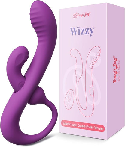 Tracy's Dog Transformable Rabbit Vibrator - 10-Mode Remote Controlled G-Spot and Clitoral Stimulator for Women