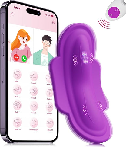 App-Controlled Wearable Clitoral and G-Spot Vibrator for Women and Couples