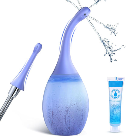 Premium Silicone Enema Bulb Kit with Bendable Nozzles for Colon Cleansing and Personal Hygiene