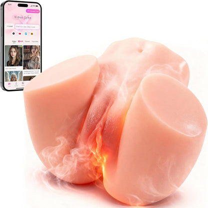 Realistic 2-in-1 Dual-Channel Male Masturbator with Vagina and Anal Simulation