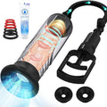Manual Penis Vacuum Pump and Enlarger Device with 3 Suction Sleeves for Enhanced Erections