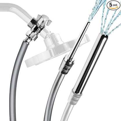 Cleanstream Premium 6-Foot Shower Enema System with 4 Interchangeable Silicone and Aluminum Tips and Shower Adapter