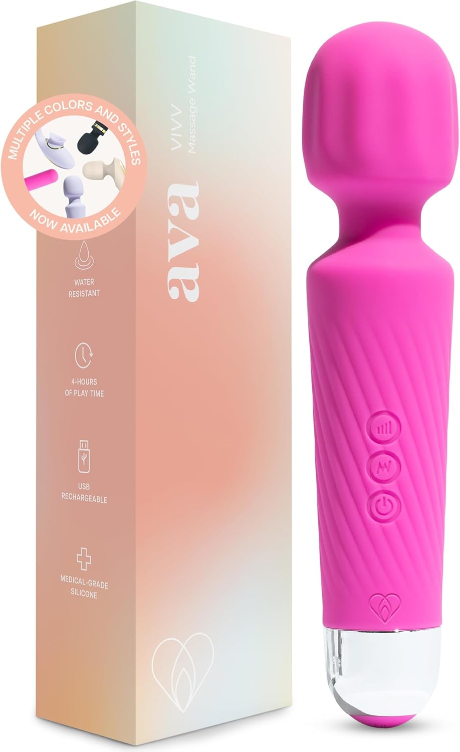 Ava Premium Purple Clitoral Vibrator - 6-Hour Battery, Waterproof Silicone, Multi-Speed Couples Toy