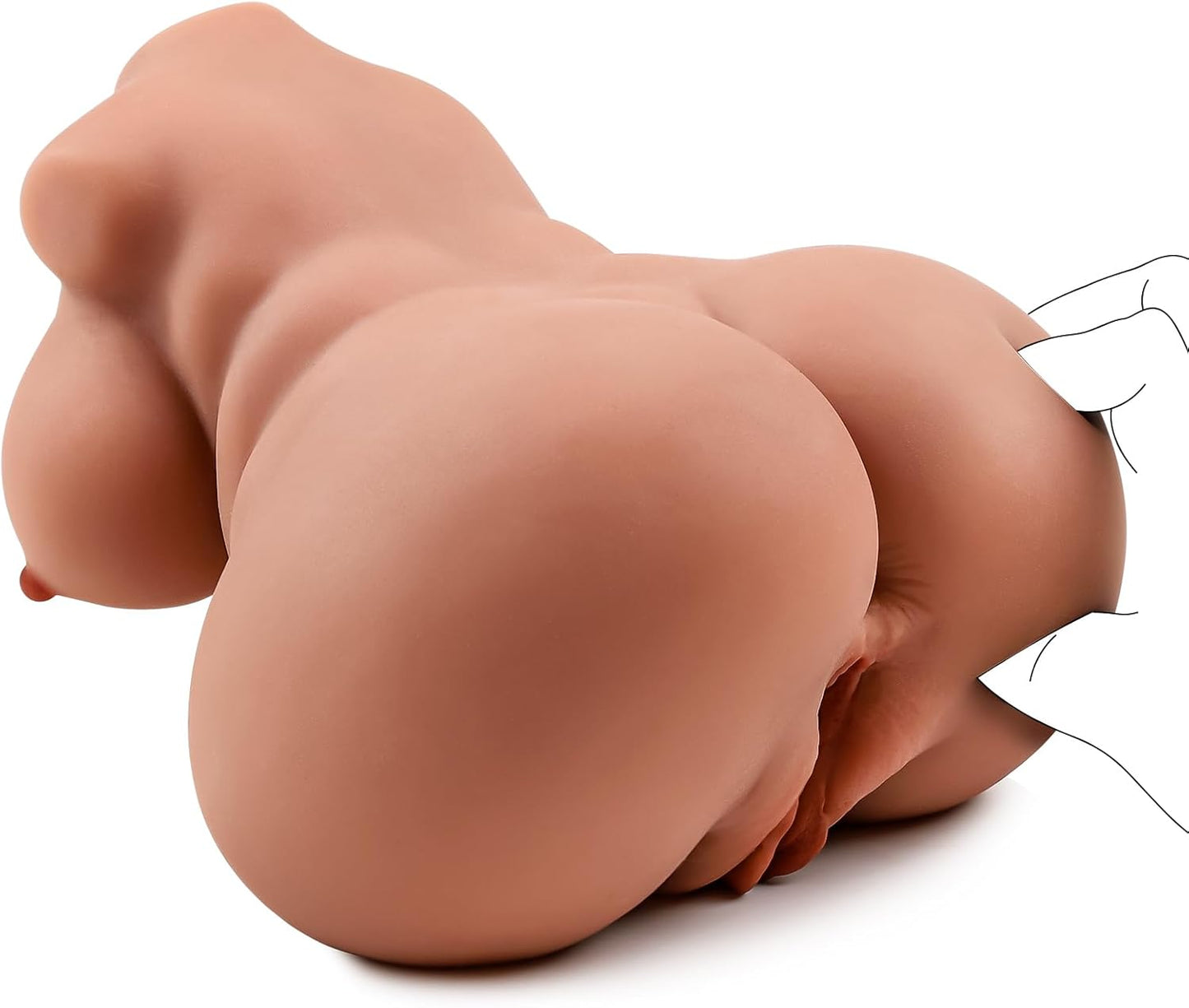 Realistic Dual-Channel Male Masturbator with Textured Vagina and Anal Simulation