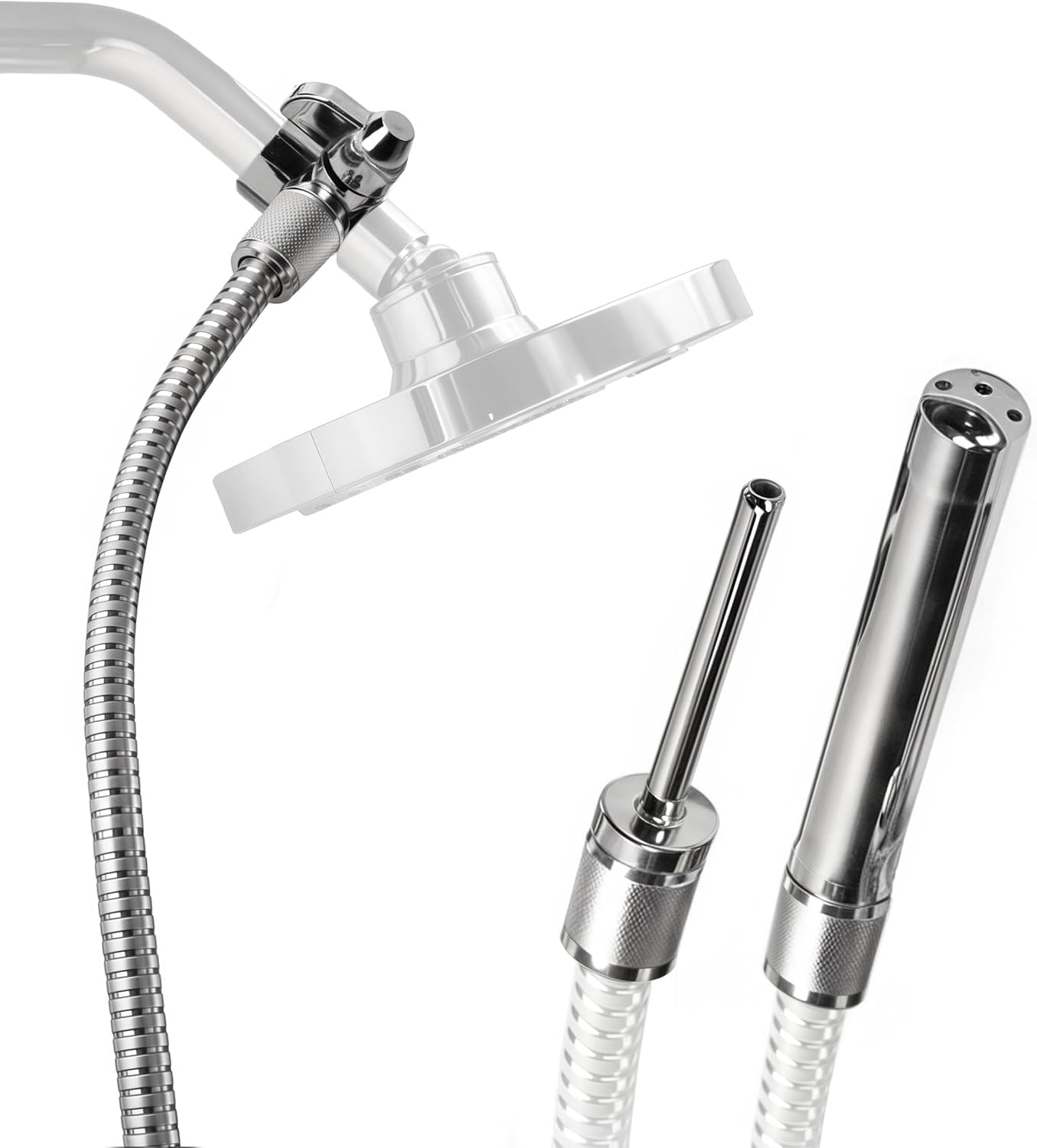 Cleanstream Premium 6-Foot Shower Enema System with 4 Interchangeable Silicone and Aluminum Tips and Shower Adapter