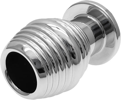 Stainless Steel Hollow Anal Plug with Enema Flushing System for Anal Training and Expansion