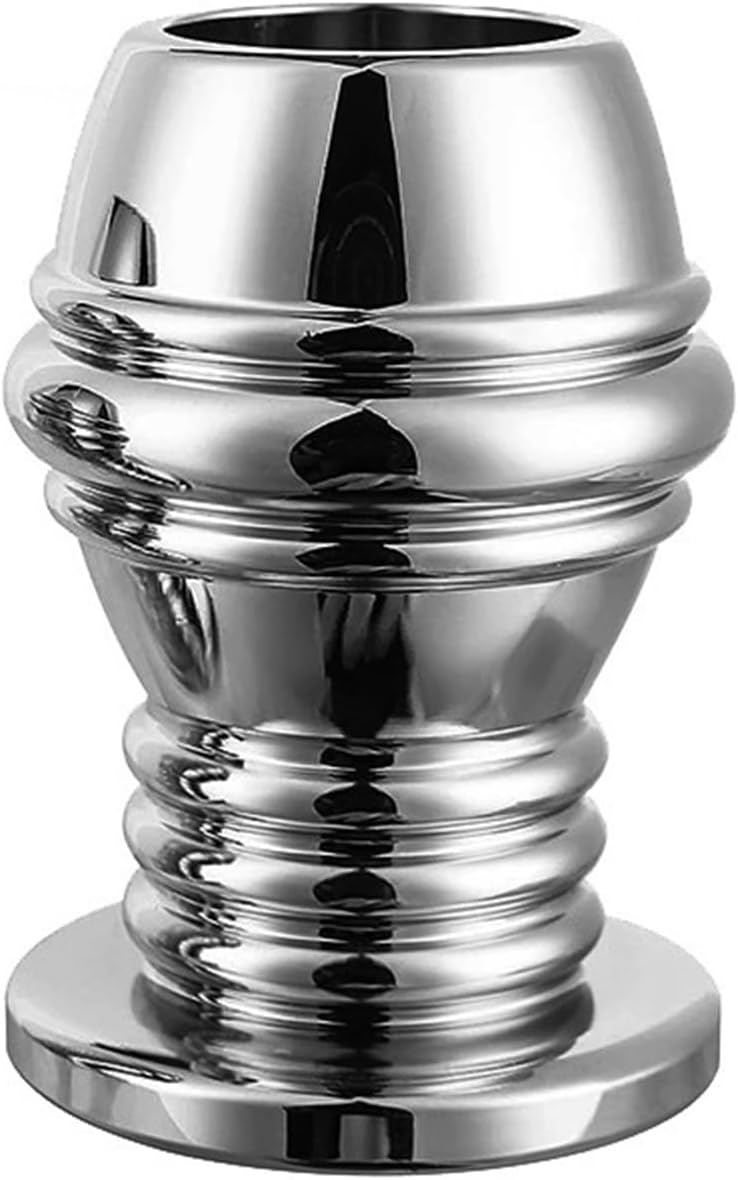 Stainless Steel Hollow Anal Plug with Enema Flushing System for Anal Training and Expansion