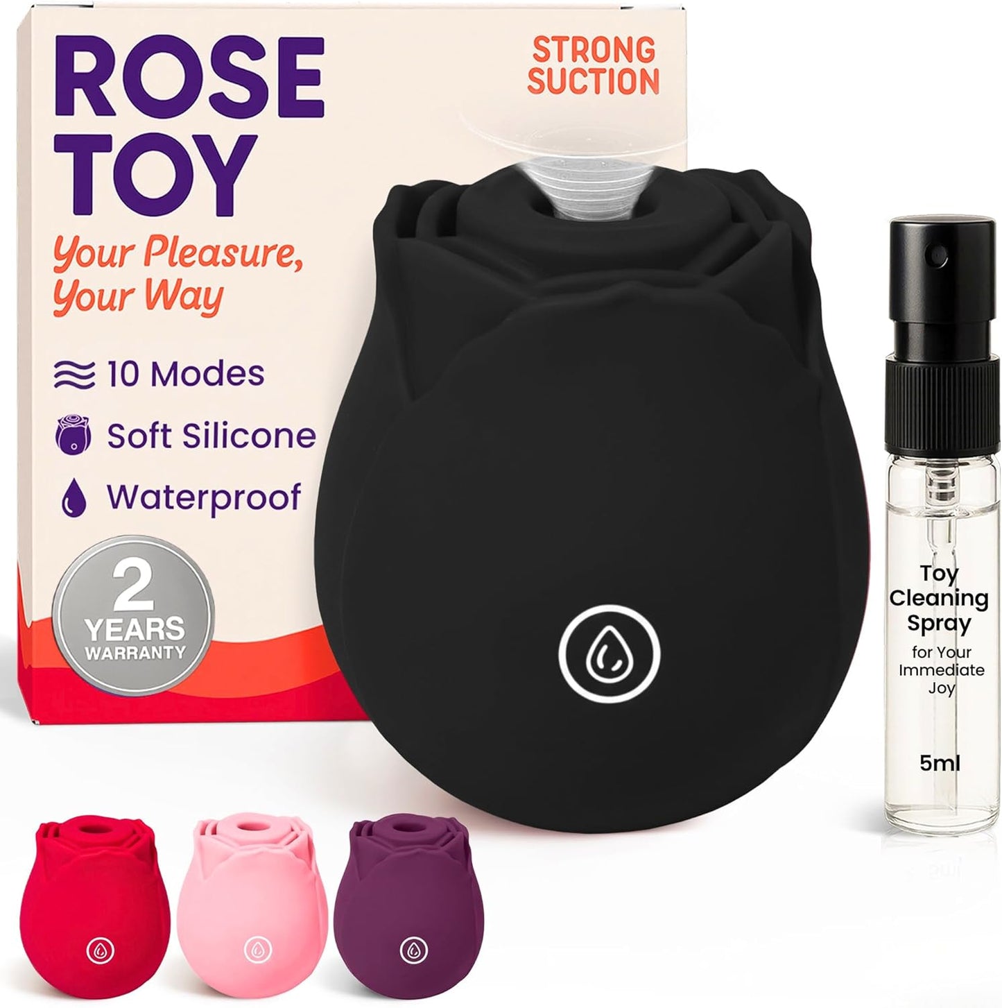 Rose-Shaped Clitoral Suction Vibrator with Multi-Mode Stimulation