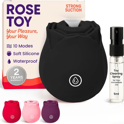 Rose-Shaped Clitoral Suction Vibrator with Multi-Mode Stimulation