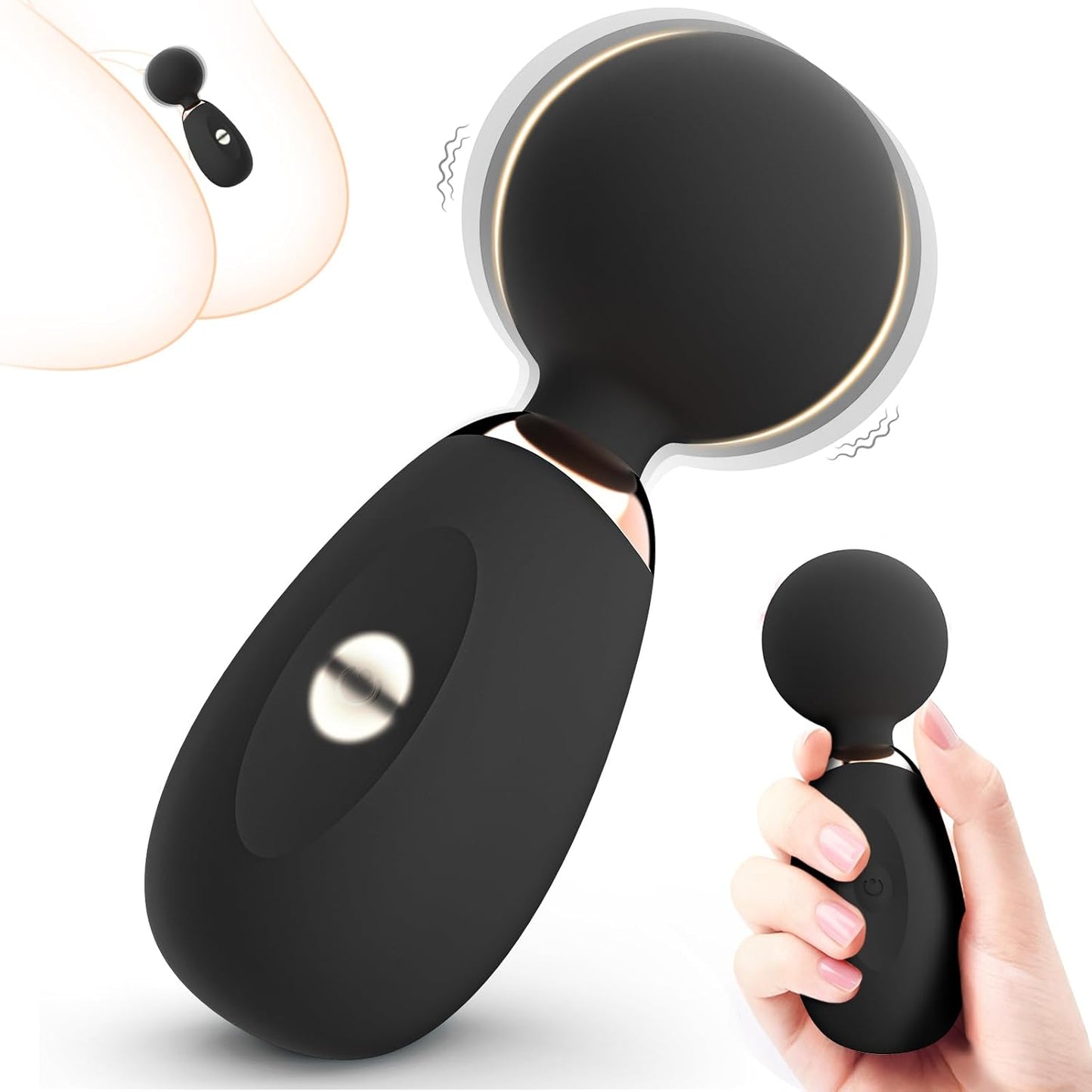 10-Mode Waterproof Mini Wand Massager for Clitoral Stimulation
