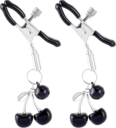 Adjustable Heart Charm Nipple Clamps for Couples - Non-Piercing Body Jewelry