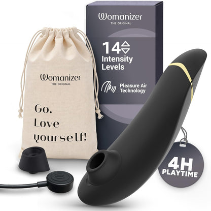 Womanizer Premium 2 Clitoral Suction Vibrator - 14 Intensity Levels, Waterproof