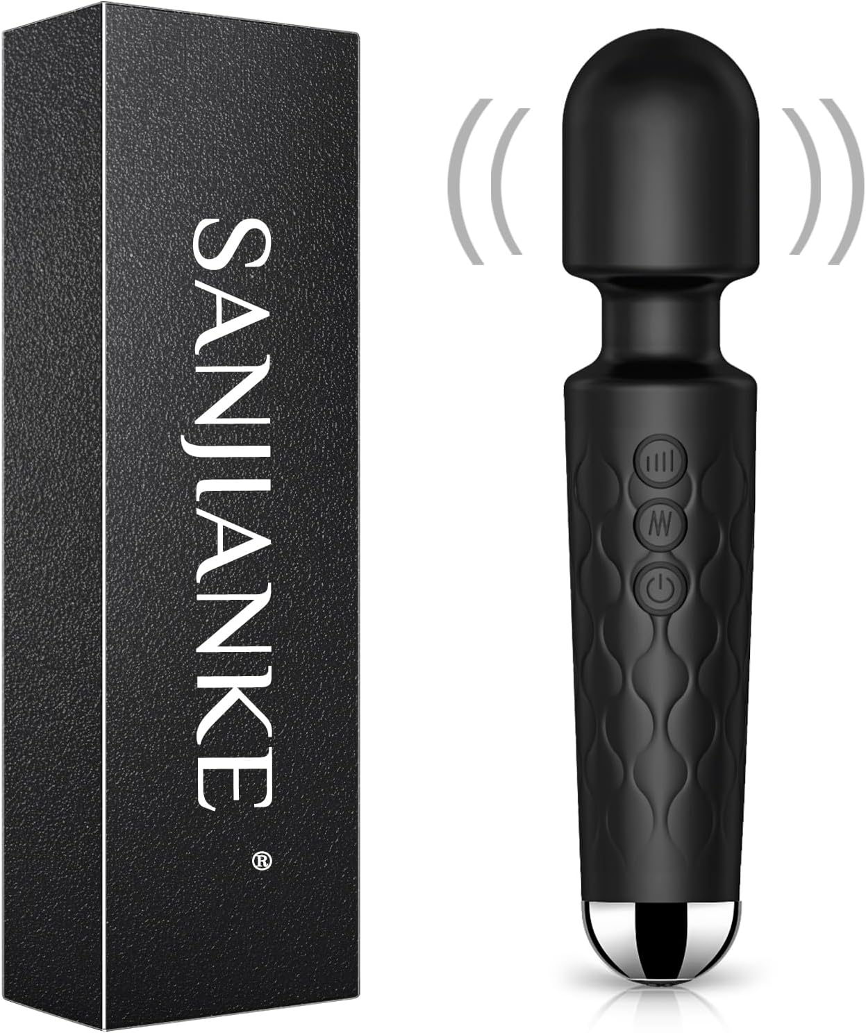 Premium 8-Speed Waterproof Wand Massager with 20 Vibration Patterns for Targeted Stimulation