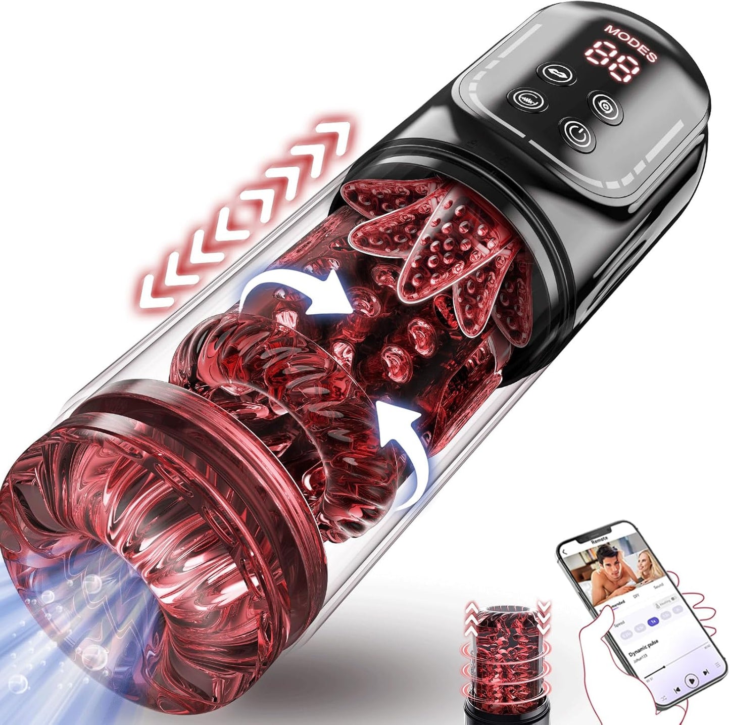Jodiyece Automatic Rotating and Thrusting Male Masturbator with App Control and Vacuum Suction