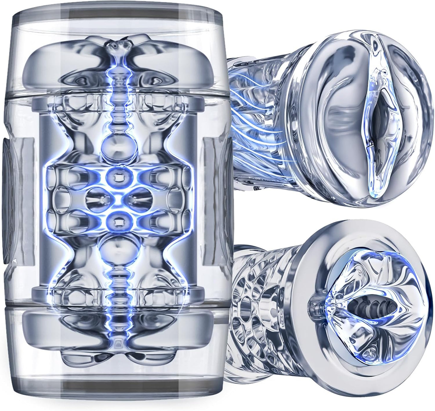 Realistic Dual-Sleeve Male Stroker with Suction and Open-Ended Design