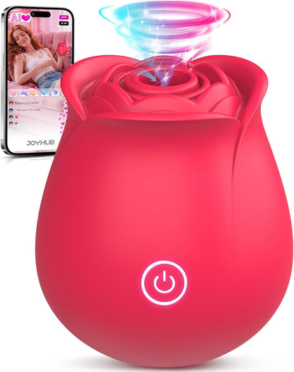 Rose-Shaped 2-in-1 Oral Suction and Clitoral Vibrator with 9 Stimulation Modes