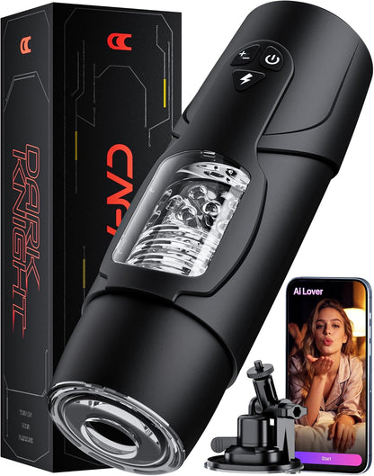 Cafatop Automatic Thrusting & Rotating Male Masturbator with Suction Cup, Waterproof USB Rechargeable Stroker