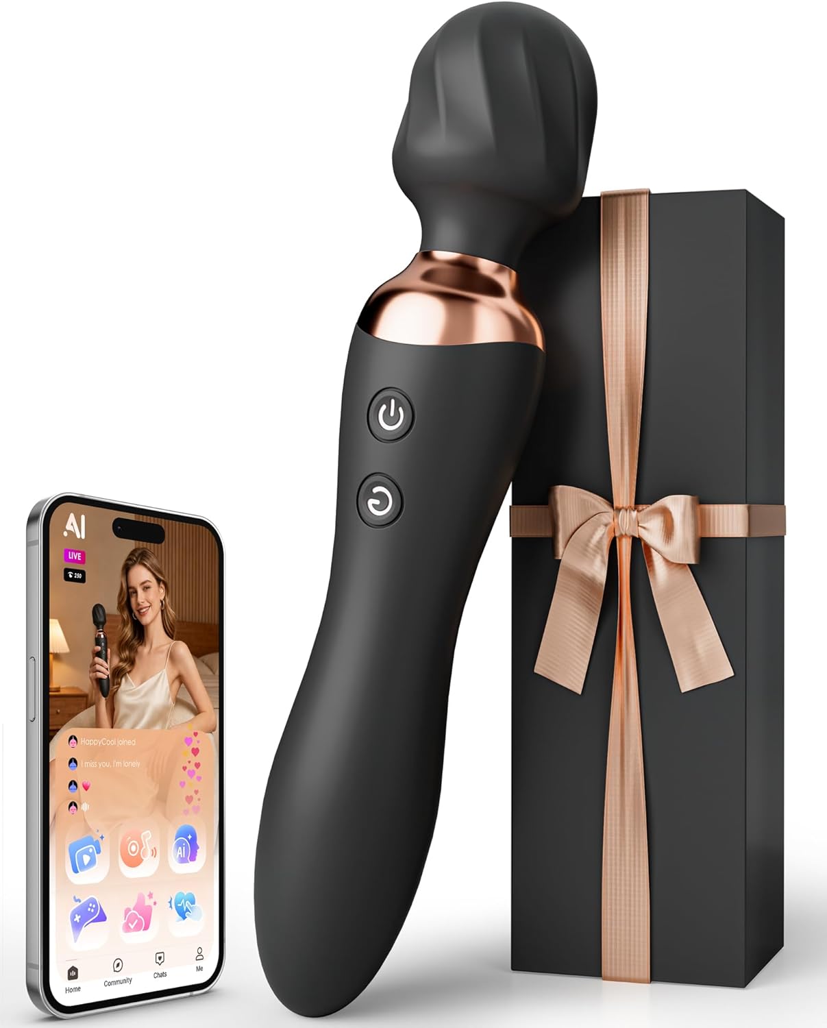 24-Mode Waterproof Cordless Wand Massager for Clitoral and Full-Body Stimulation