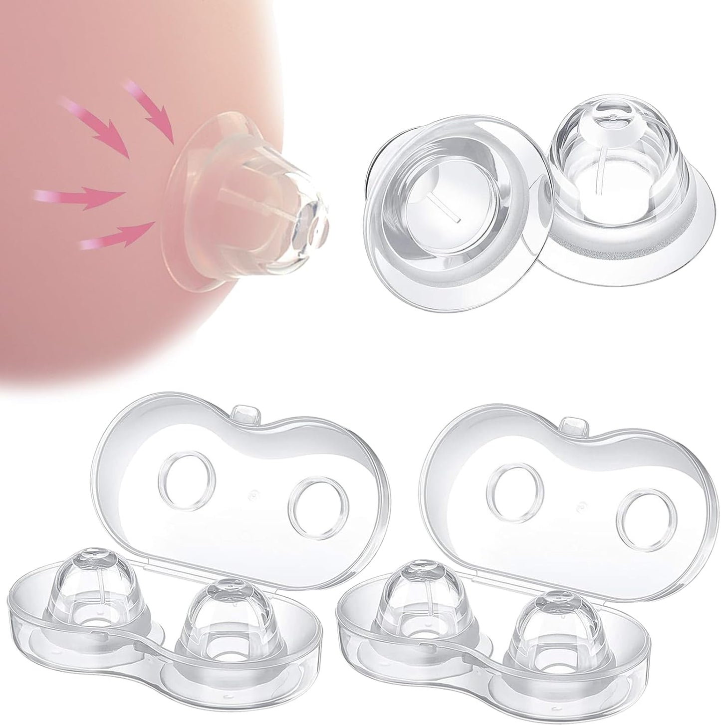 Transparent Silicone Nipple Suction Stimulator with Travel Case