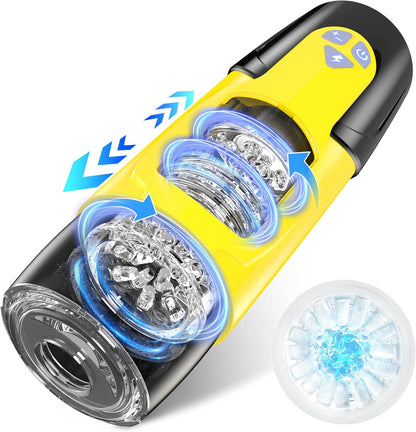 Cafatop Automatic Thrusting & Rotating Male Masturbator with Suction Cup, Waterproof USB Rechargeable Stroker