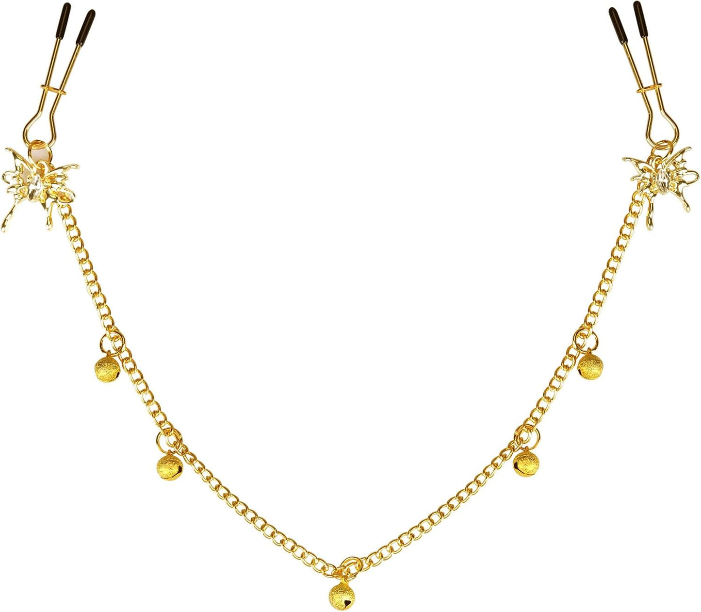 Adjustable Stainless Steel Nipple Clamps with Connecting Chain for Sensual Stimulation