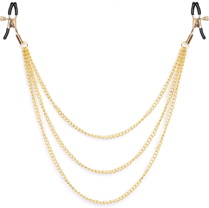 Adjustable Stainless Steel Nipple Clamps with Connecting Chain for Sensual Stimulation