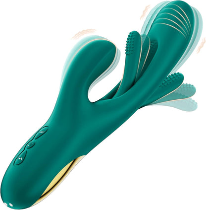 Aurieel 3-in-1 Rabbit G-Spot and Clitoral Vibrator with 14 Vibration Modes and Tongue Licking Stimulation