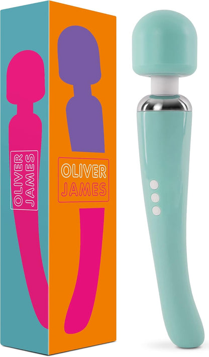 Oliver James Rechargeable Wand Massager - 160 Intensity Settings, Waterproof Silicone Personal Stimulator