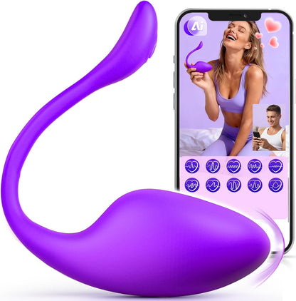 Rechargeable App-Controlled Wearable Vibrating Panty Dildo with 9 Modes for Couples