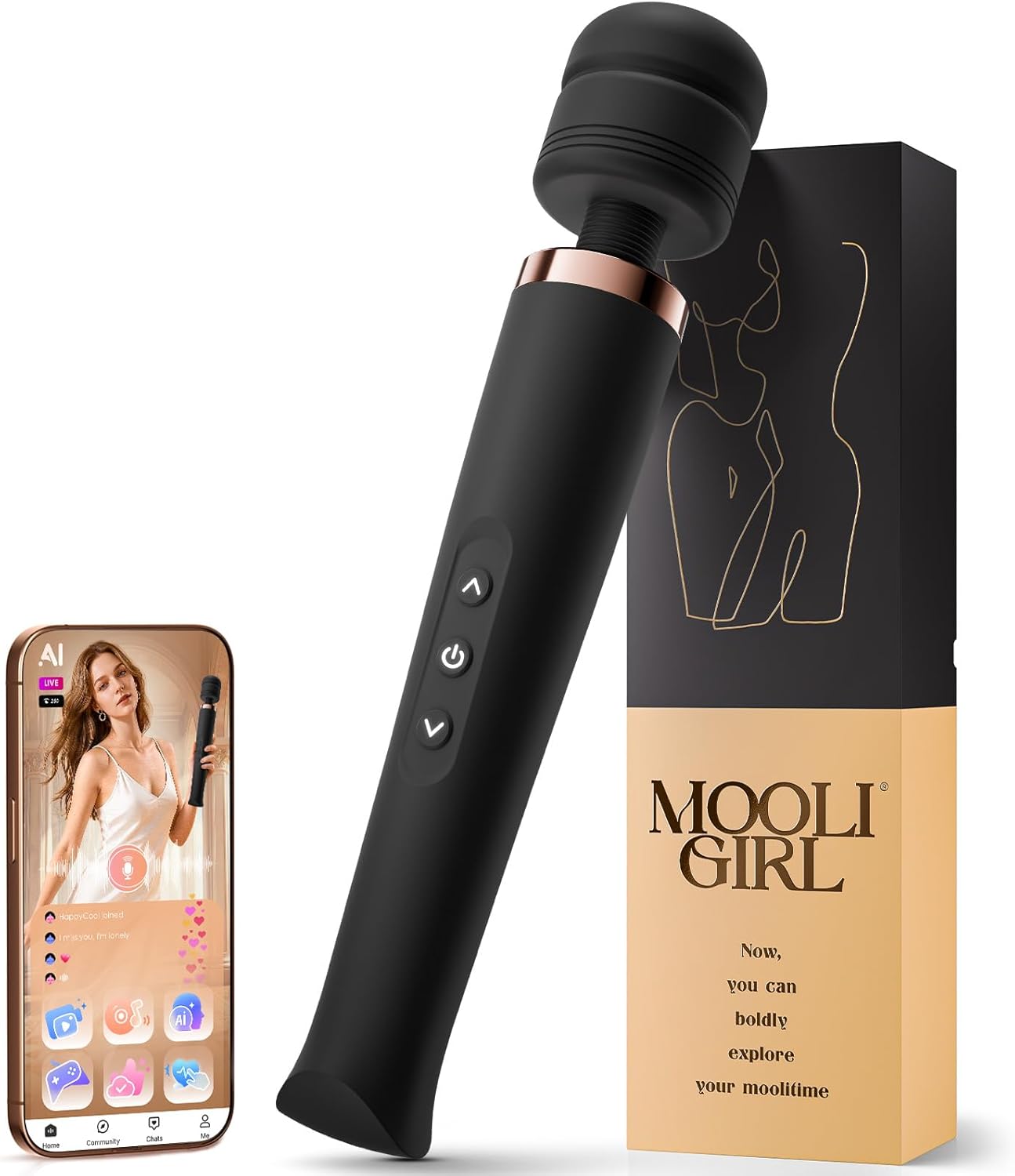 24-Mode Waterproof Cordless Wand Massager for Clitoral and Full-Body Stimulation