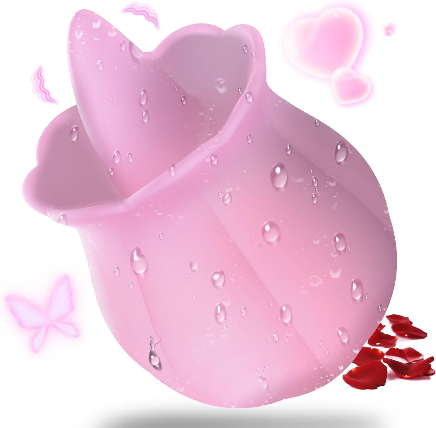 Rose-Shaped Clitoral Suction Vibrator with 10 Vibration Modes for Targeted Stimulation