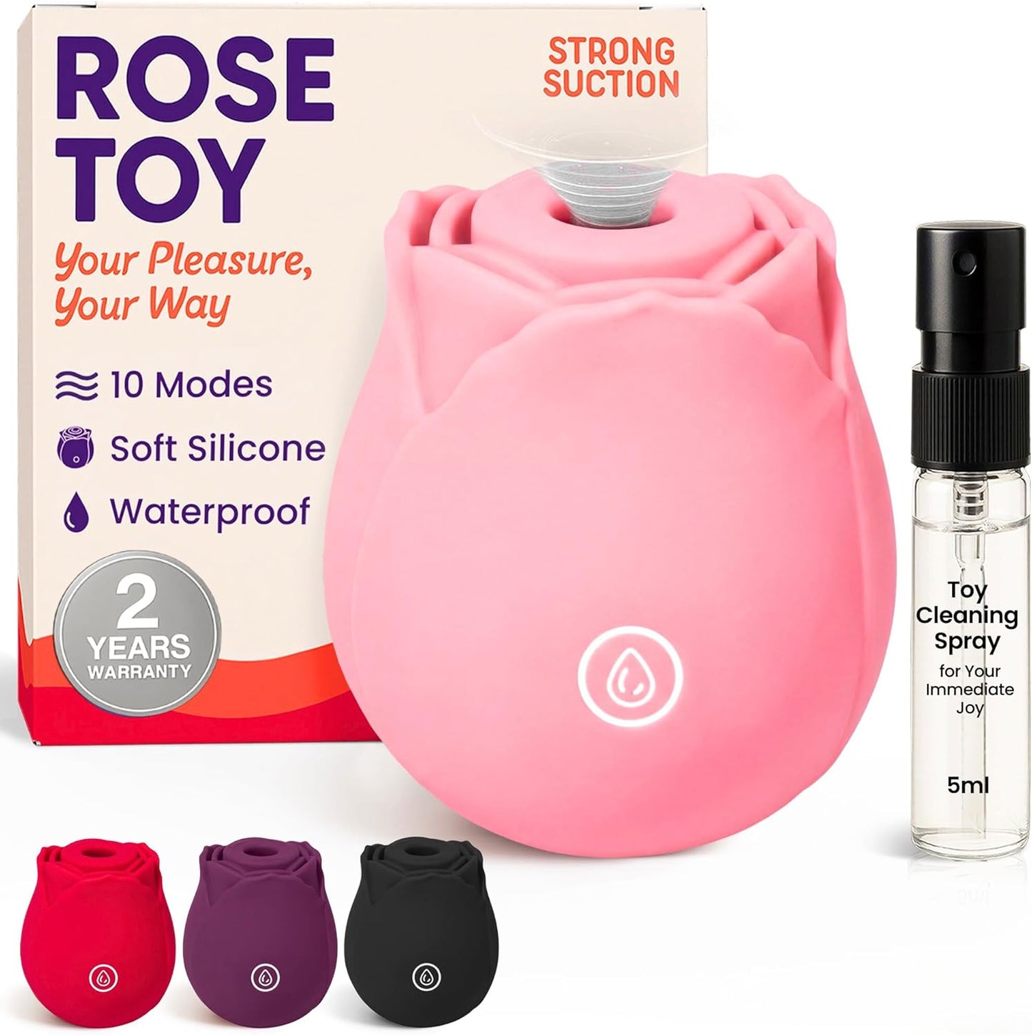 Rose-Shaped Clitoral Suction Vibrator with Multi-Mode Stimulation