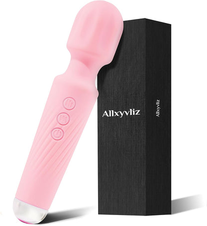 Rechargeable 20-Pattern Wand Massager with 8 Speeds for Clitoral Stimulation