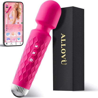 Allovü Rechargeable Wand Massager - Waterproof 10-Speed Clitoral Stimulator for Women