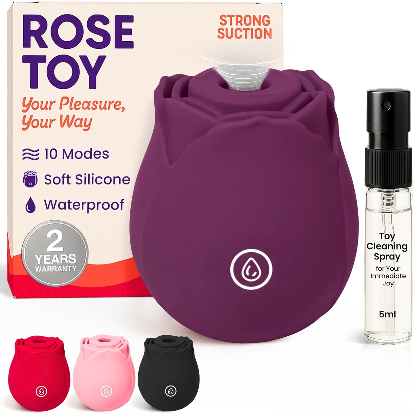 Rose-Shaped Clitoral Suction Vibrator with Multi-Mode Stimulation