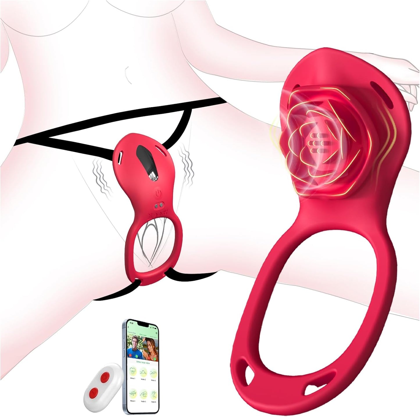 Heart-Shaped Remote-Controlled Wearable Panty Vibrator for Couples