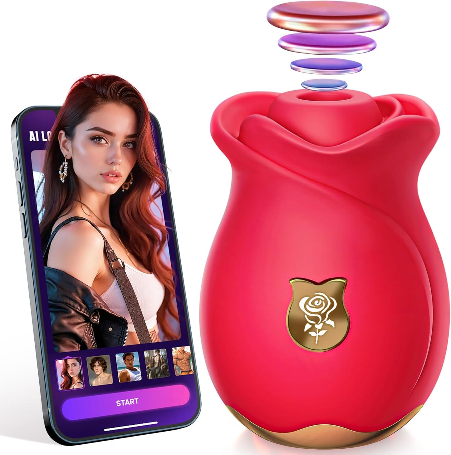 Rose-Shaped App-Controlled Clitoral Suction and Vibration Stimulator for Women