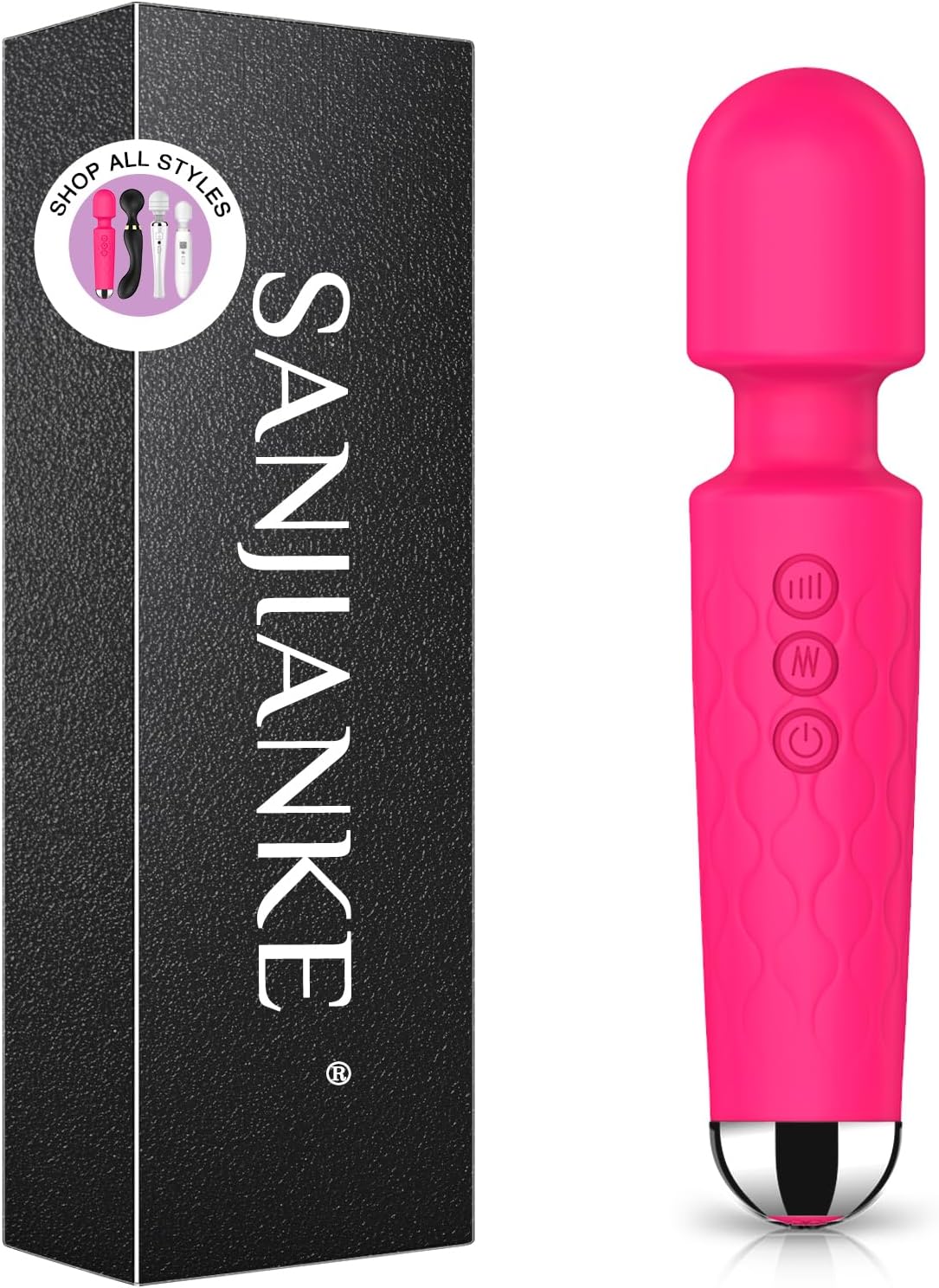 Premium 8-Speed Waterproof Wand Massager with 20 Vibration Patterns for Targeted Stimulation
