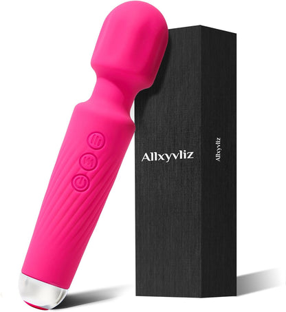 Rechargeable 20-Pattern Wand Massager with 8 Speeds for Clitoral Stimulation