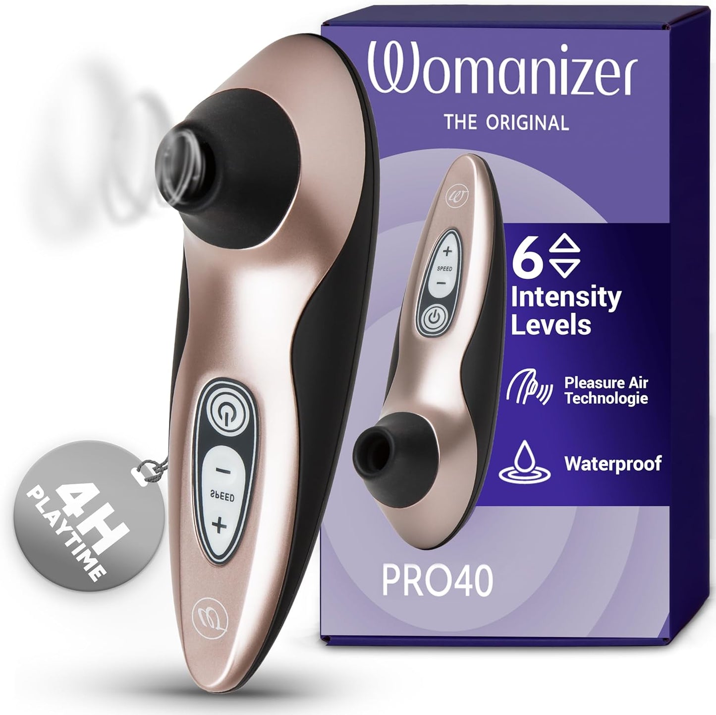 Womanizer Pro40 Clitoral Suction Stimulator with 6 Intensity Levels - Red