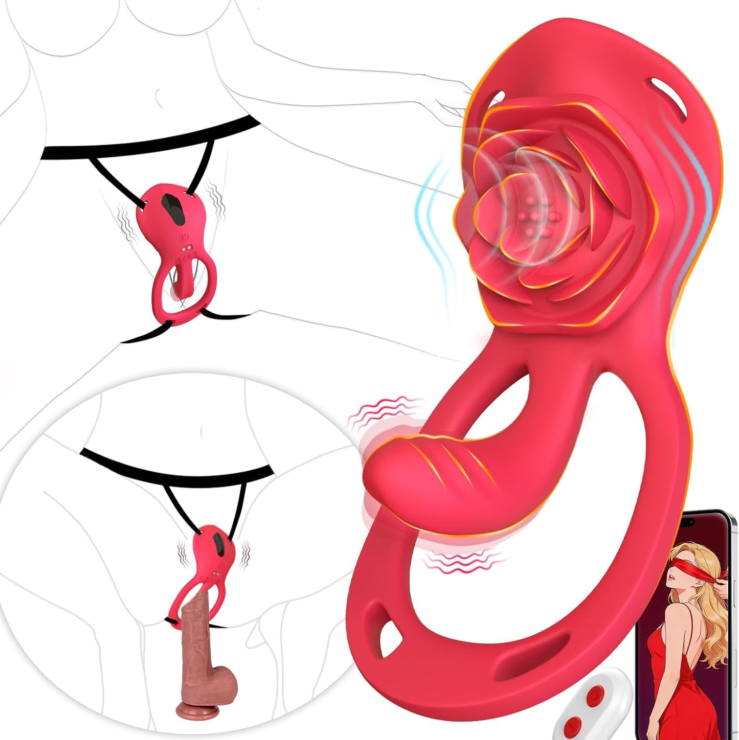 Heart-Shaped Remote-Controlled Wearable Panty Vibrator for Couples