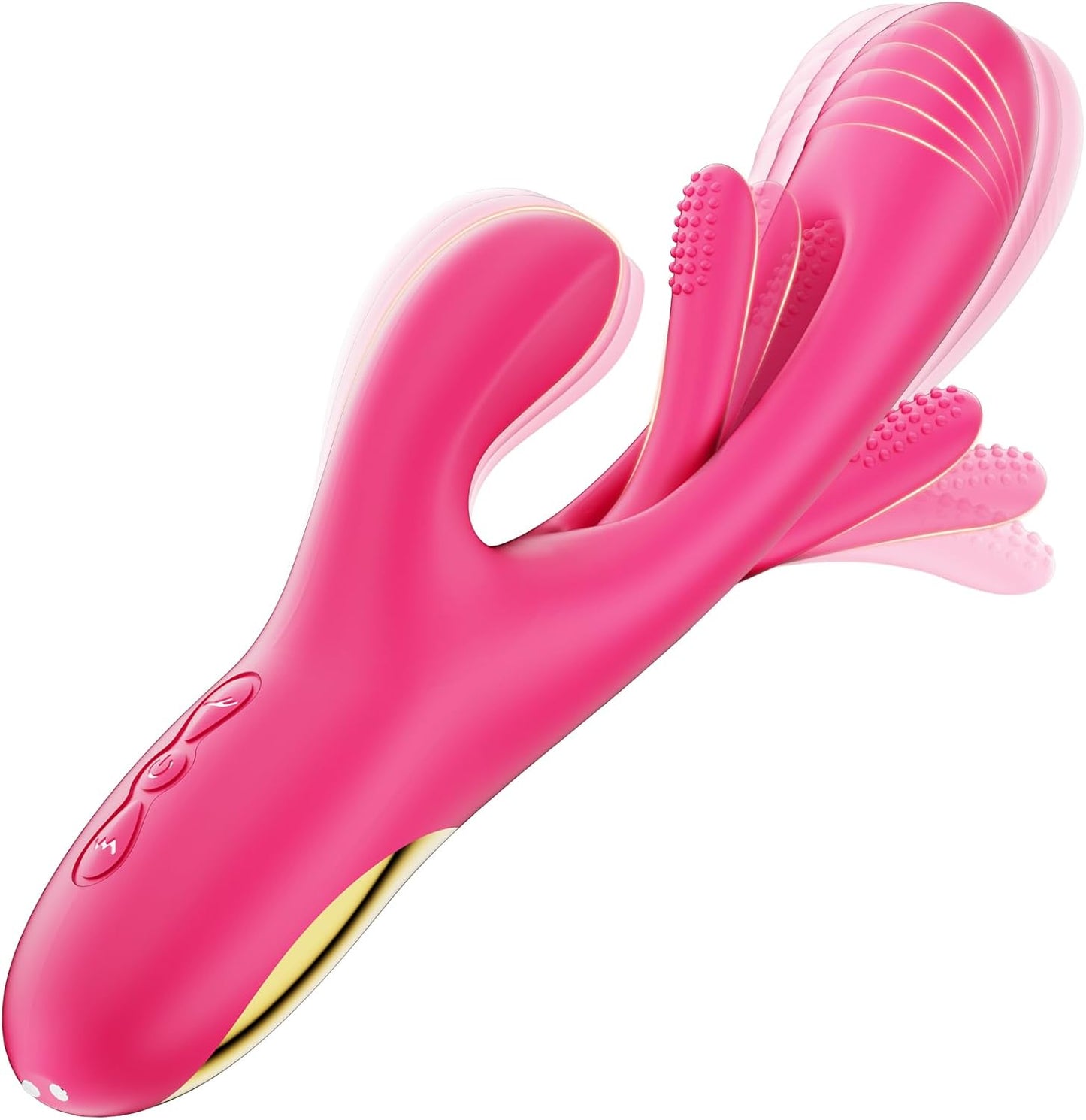 Aurieel 3-in-1 Rabbit G-Spot and Clitoral Vibrator with 14 Vibration Modes and Tongue Licking Stimulation