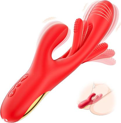 Aurieel 3-in-1 Rabbit G-Spot and Clitoral Vibrator with 14 Vibration Modes and Tongue Licking Stimulation
