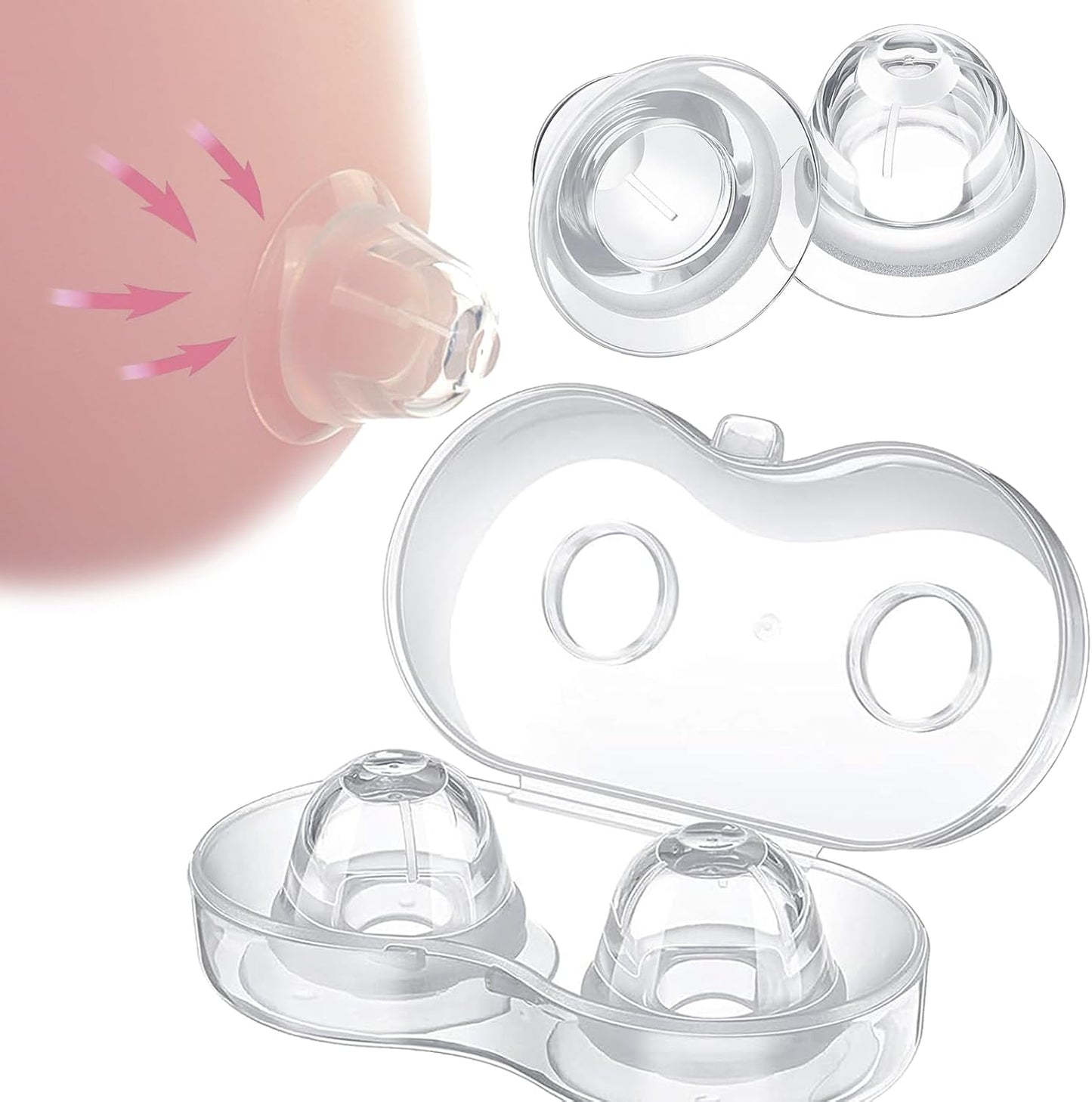 Transparent Silicone Nipple Suction Stimulator with Travel Case