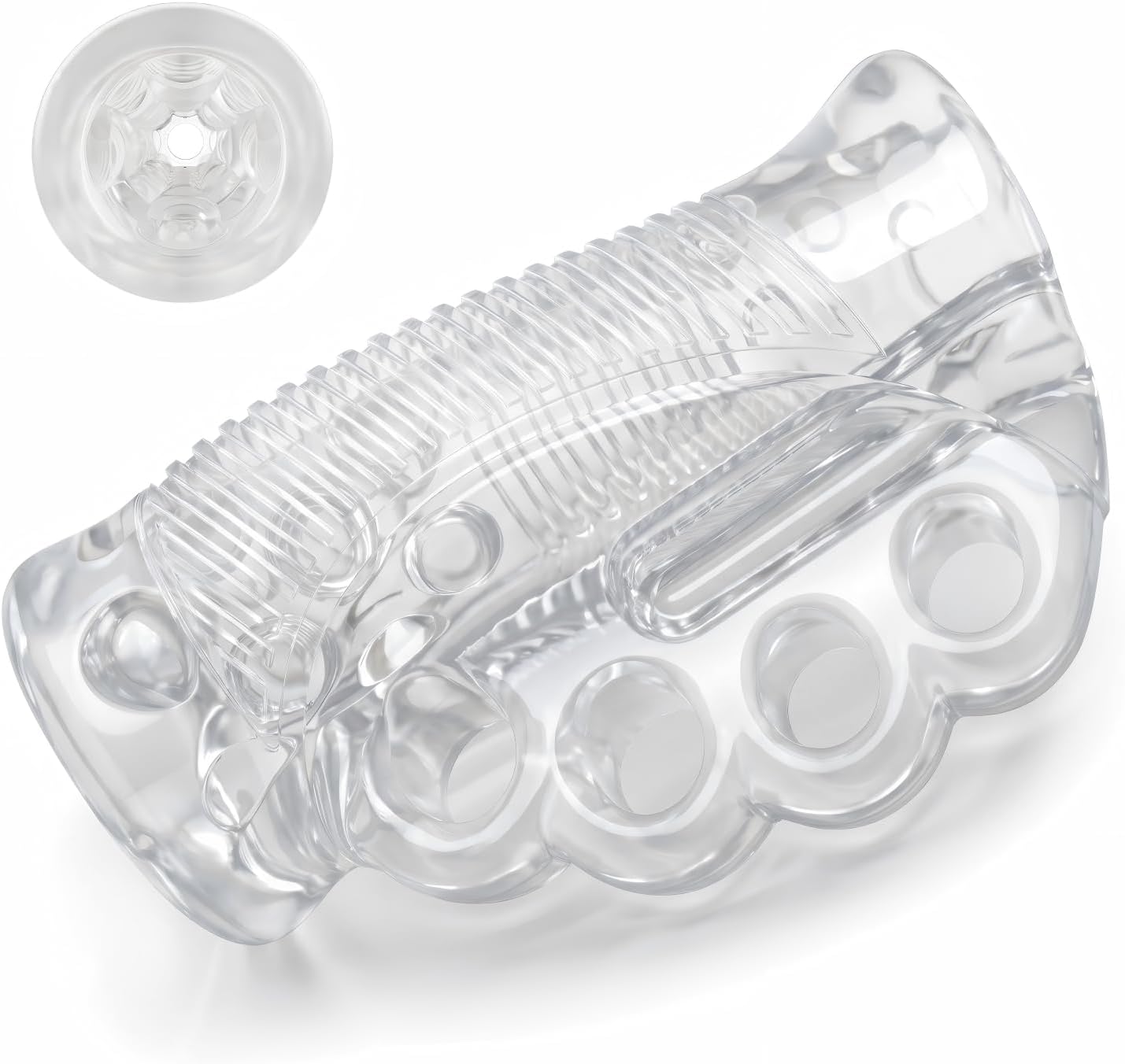 Premium Clear TPE Sleeve Male Masturbator - Realistic Textured Sex Toy for Men