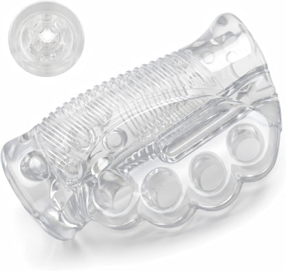 Premium Clear TPE Sleeve Male Masturbator - Realistic Textured Sex Toy for Men